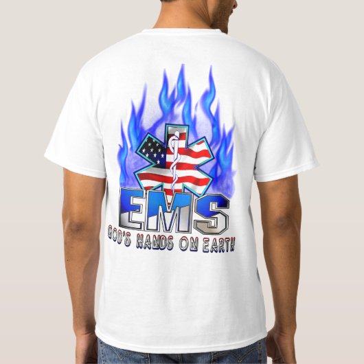 EMT Star Of Lifeカスタマイズ可能なTシャツ Tシャツ (裏面)