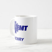 Emt Star of Life、消防士パーソナライズされた名 コーヒーマグカップ (正面左)