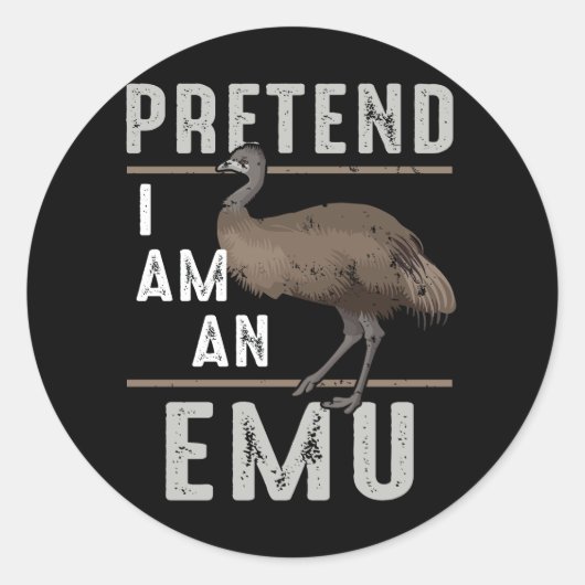 Emuバードハロウィーンの衣装を装うEmus Anim ラウンドシール (正面)