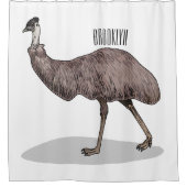 Emuバードマンガイラストレーション シャワーカーテン (正面)
