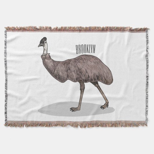 Emuバードマンガイラストレーション スローブランケット (正面)