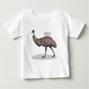 Emuバードマンガイラストレーション ベビーTシャツ