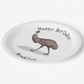 Emuバードマンガイラストレーション ペーパープレート (アングル)