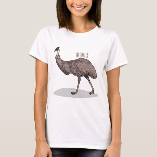 Emuバードマンガイラストレーション Tシャツ (正面)