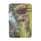 Emu誇りを持ったの親は雛を連れて バスマット (正面縦)