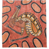 Emu – アボリジニインスパイアアル・ア絵画ート シャワーカーテン (正面)