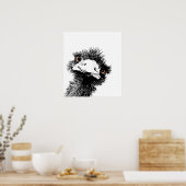 Emu – ペンとインク ポスター (キッチン)