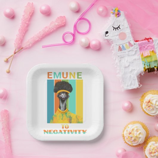 Emu Bird Pun -おもしろいネガティブな要素へのEmune ペーパープレート (パーティー)