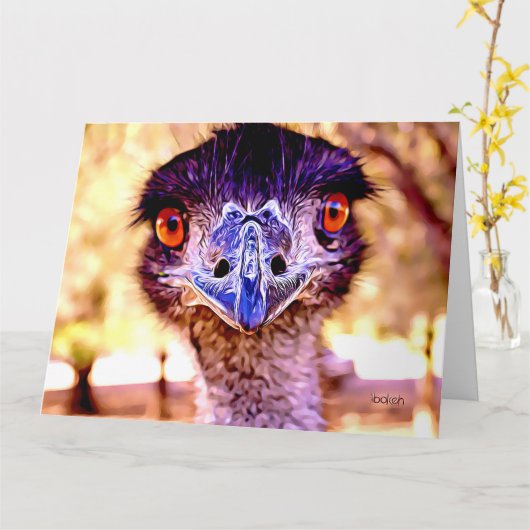 Emu Giant Art Greeting Card カード (黄色い花)