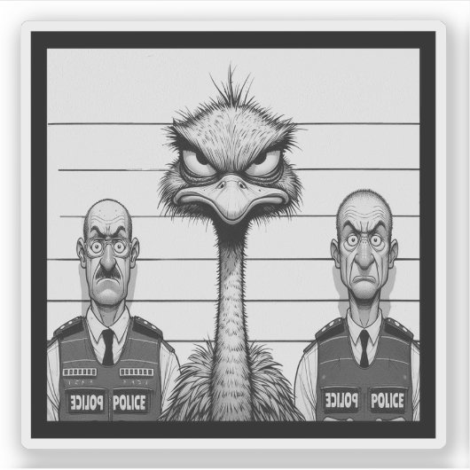 "Emu Police Lineup" Vinyl シール (正面)