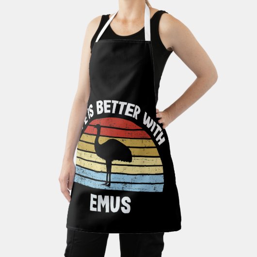 Emu with German Text Das Leben ist besser エプロン (インサイチュ)