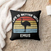 Emu with German Text Das Leben ist besser クッション (ブランケット)