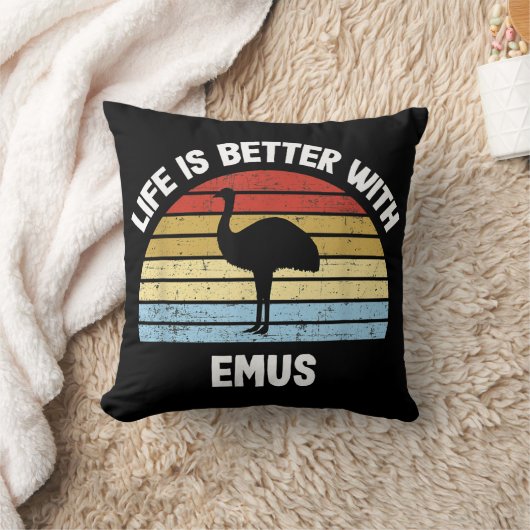Emu with German Text Das Leben ist besser  クッション (ブランケット)