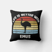 Emu with German Text Das Leben ist besser クッション (裏面)