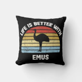 Emu with German Text Das Leben ist besser クッション (正面)