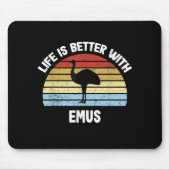 Emu with German Text Das Leben ist besser マウスパッド (正面)