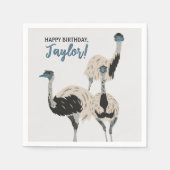 Emus Bird lovers パーソナライズされたパーティー スタンダードカクテルナプキン (正面)