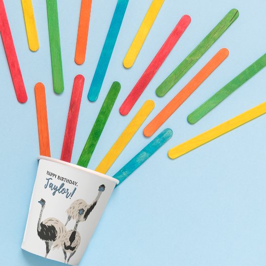 Emus Bird lovers パーソナライズされたパーティー 紙コップ