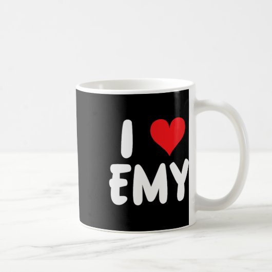 Emy 愛してる - ハート - 名前 コーヒーマグカップ (右)