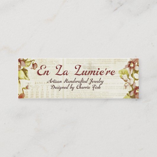 EnのLaのLumiereのラベルの2012年9月の名刺 スキニー名刺 (正面)