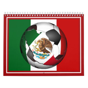 Enスペイン – メキシコサッカーボール写真フレーム カレンダー