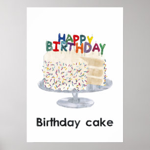 En -お誕生日ケーキポスター ポスター
