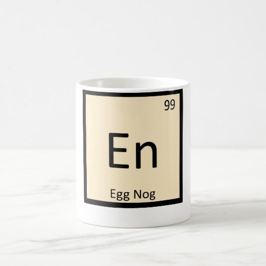 En -エッグノッグ化学周期表の記号 コーヒーマグカップ (中央)