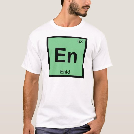 En - オクラホマ州イニド 化学 周期表 シンボル tシャツ (正面)