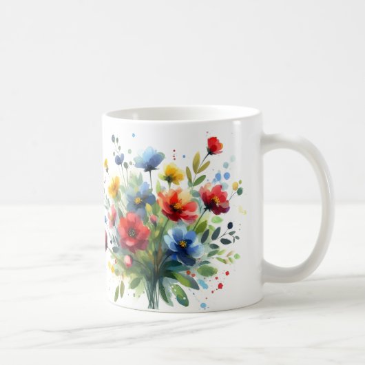 En bukett vilda blommor コーヒーマグカップ (右)