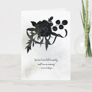 EN | Elegant Sympathy Card - Black Rose カード