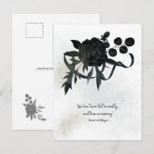 EN | Elegant Sympathy Card – Black Rose ポストカード (正面/裏面)