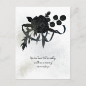 EN | Elegant Sympathy Card – Black Rose ポストカード (正面)