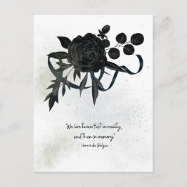 EN | Elegant Sympathy Card – Black Rose ポストカード