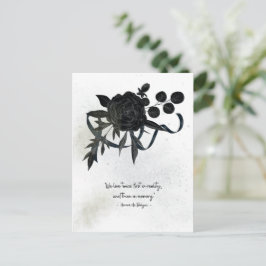 EN | Elegant Sympathy Card – Black Rose ポストカード