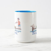 En Garde fisherman and sea gulls  ツートーンマグカップ (中央)