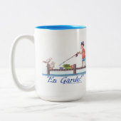 En Garde fisherman and sea gulls  ツートーンマグカップ (左)