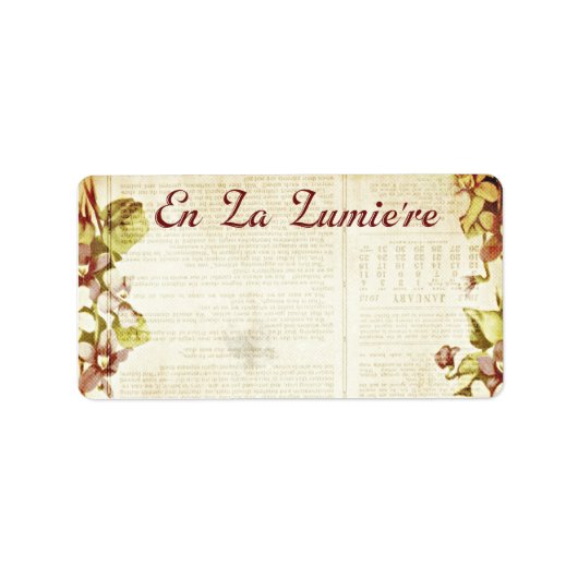 En La Lumiere 1.25 x 2.375出荷9月2012 ラベル (正面)