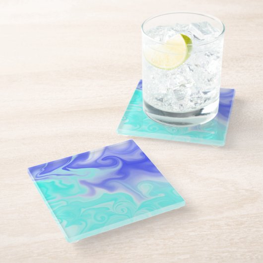 en morado y celeste ガラスコースター (アングル)