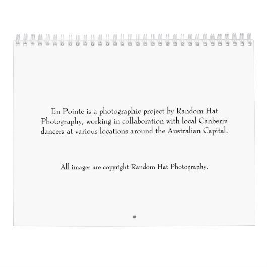En Pointe カレンダー (裏面)