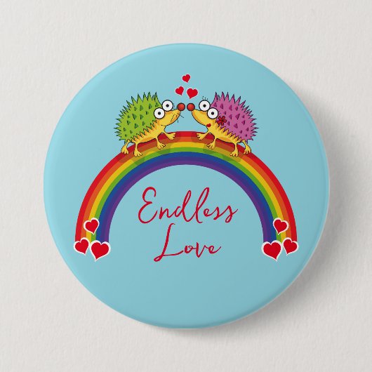 Enamorados de los erizos de Lindos. Erizo, 缶バッジ (正面)