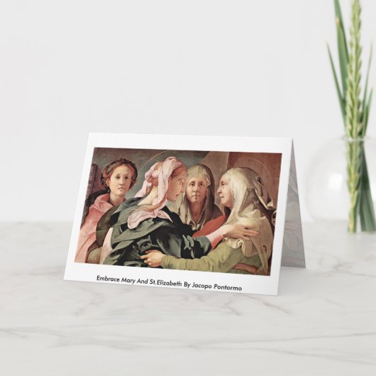 Enbrace Mary And St.Elizabeth By Jacopo Pontormo カード (正面)