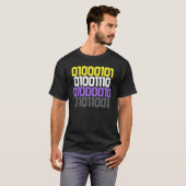 Enbyフラグカラー非バイナリLGBTのバイナリ番号 Tシャツ (正面フル)