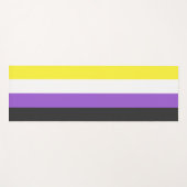 Enbyプライド(非バイナリフラグ) ヨガマット (正面(横))