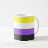 Enby (非バイナリプライド)フラグ コーヒーマグカップ (正面右)