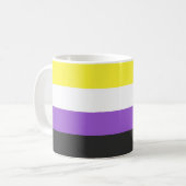 Enby (非バイナリプライド)フラグ コーヒーマグカップ (正面左)