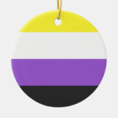 Enby (非バイナリプライド)フラグ セラミックオーナメント (正面)