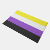 Enby (非バイナリプライド)フラグ ドアマット (アングル)