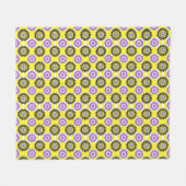 Enby pride colors / yellow mirror flower フリースブランケット (正面(横))