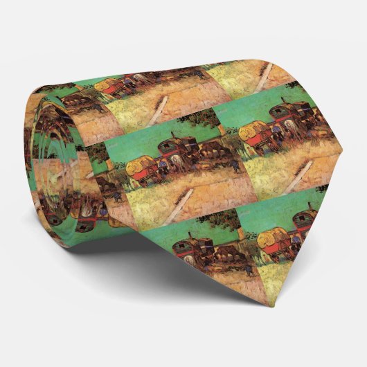 Encampment of Gypsies Caravans by Vincent van Gogh ネクタイ (ロール)