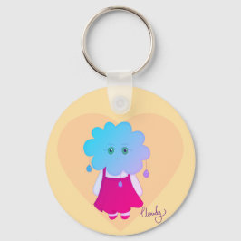 Encantador Azul Leve Emoção Cloudy Contemporânea キーホルダー